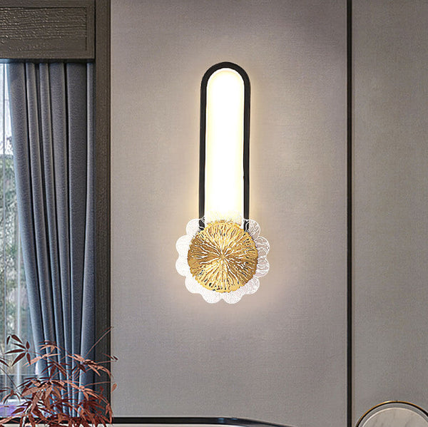 Industrielle minimalistische LED-Wandleuchte mit Kupferring