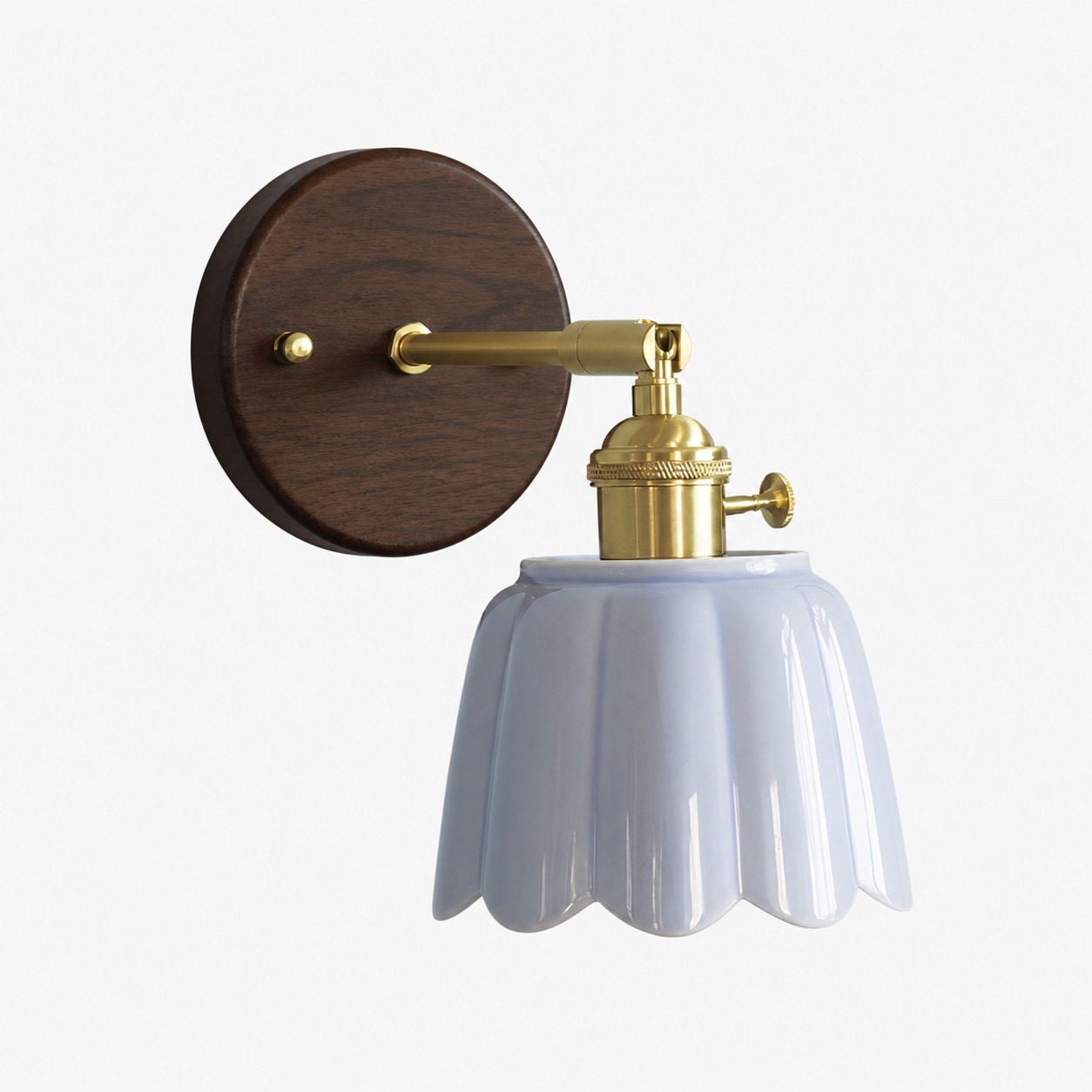 Misty Purple Walnut Wood Style A ceramic wall lamp